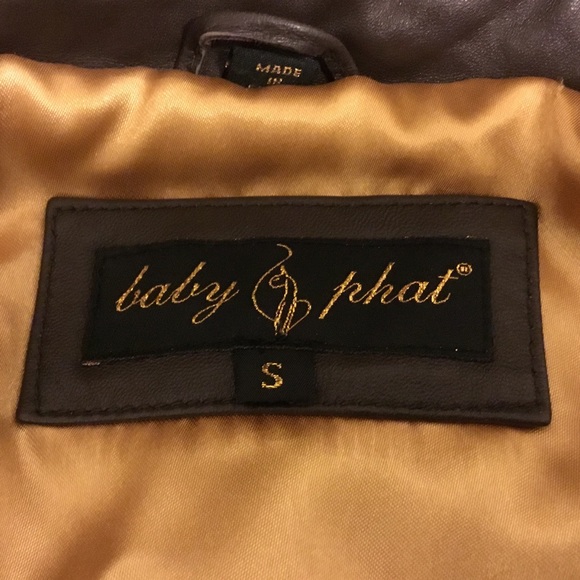 Baby Phat Brown Leather Jacket/Coat Size Small - Picture 8 of 8